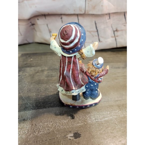 Boy girl Drummer July 4th American flag USA figure decor 2009 - Picture 3 of 4